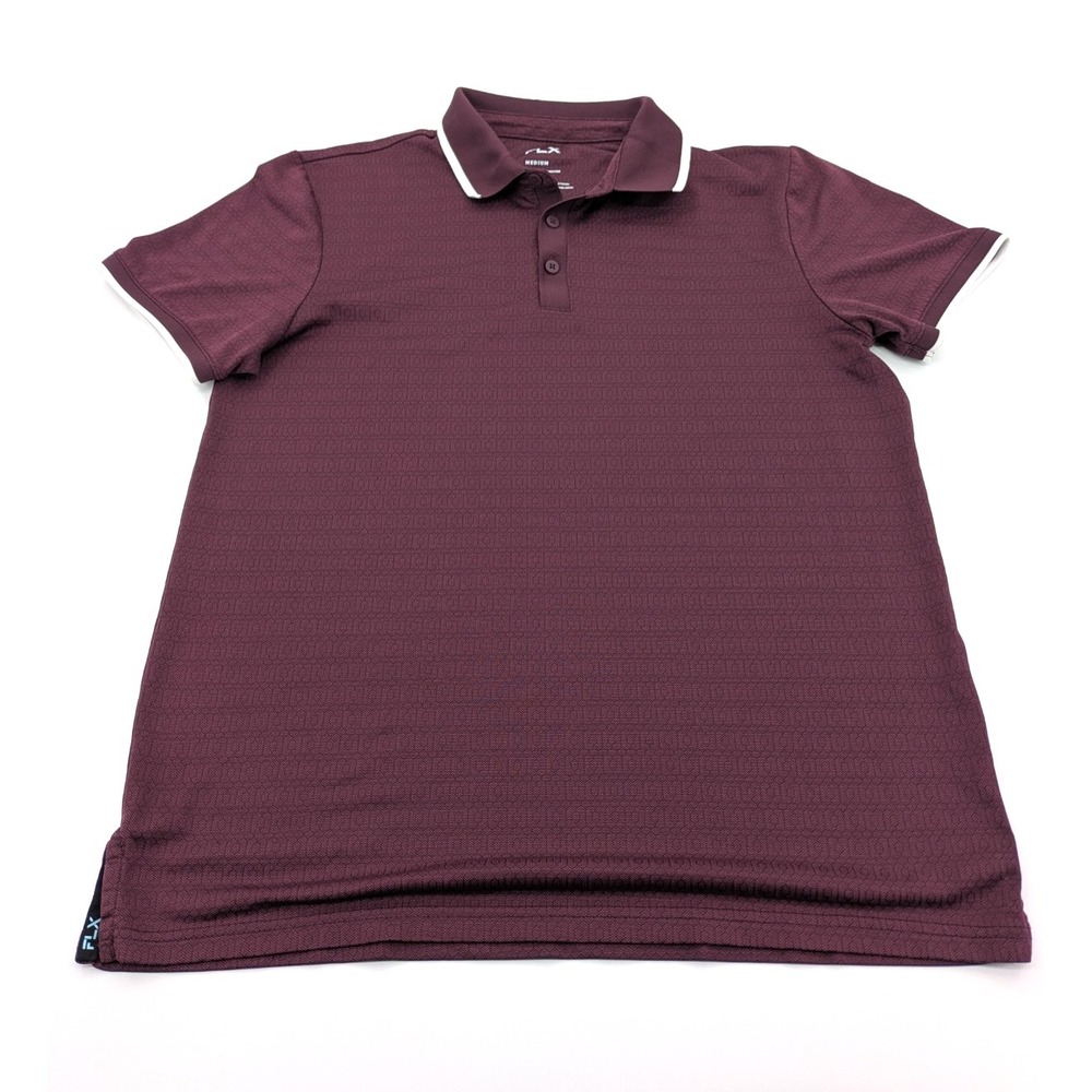 FLX Polo Shirt Men's Medium Maroon Short Sleeve Golf Preppy